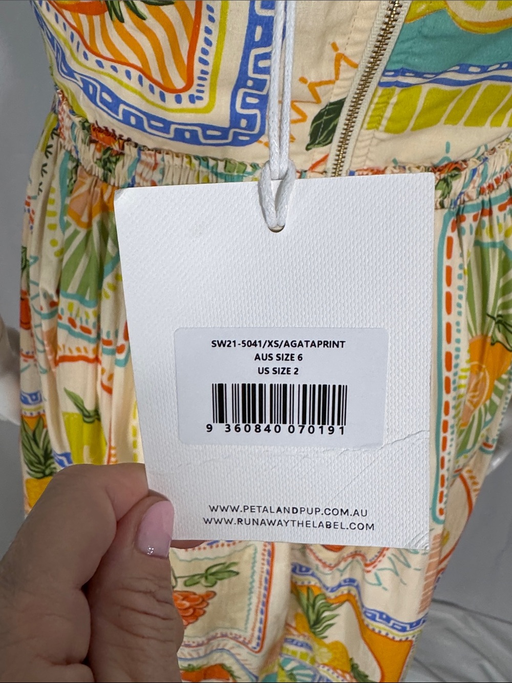 NWT Petal & Pup x Runaway The Label Madeira Dress Agata Fruit Print XS - Picture 16 of 16